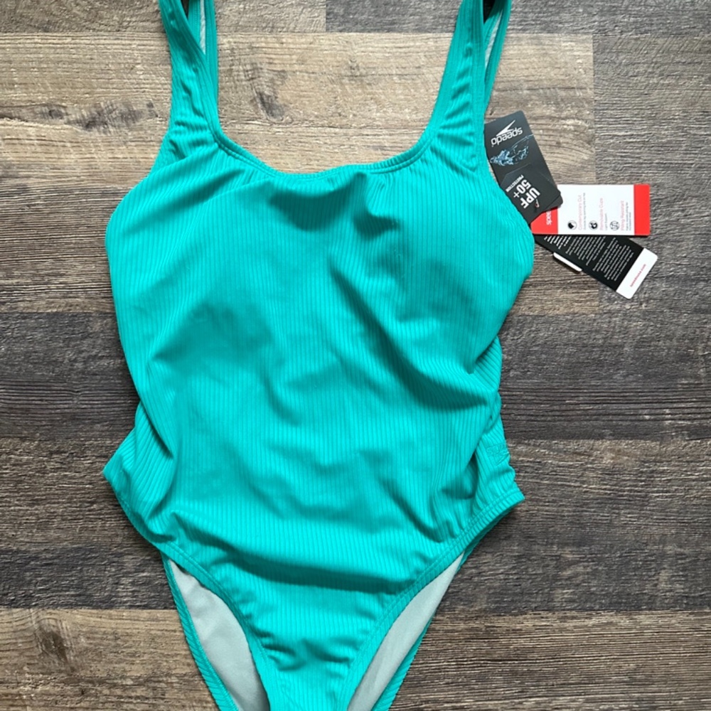 Speedo Women's One-Piece Teal Bathing Suit Size 10 NWT